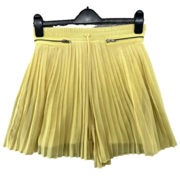 The Kooples Designer A-Line Pleated Yellow Skirt  Women’s size EU38 US 2 - Picture 1 of 13